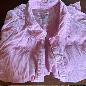 Croft&Barrow pink dragonfly print flannel